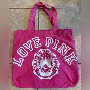 PINK Pink & White Tote